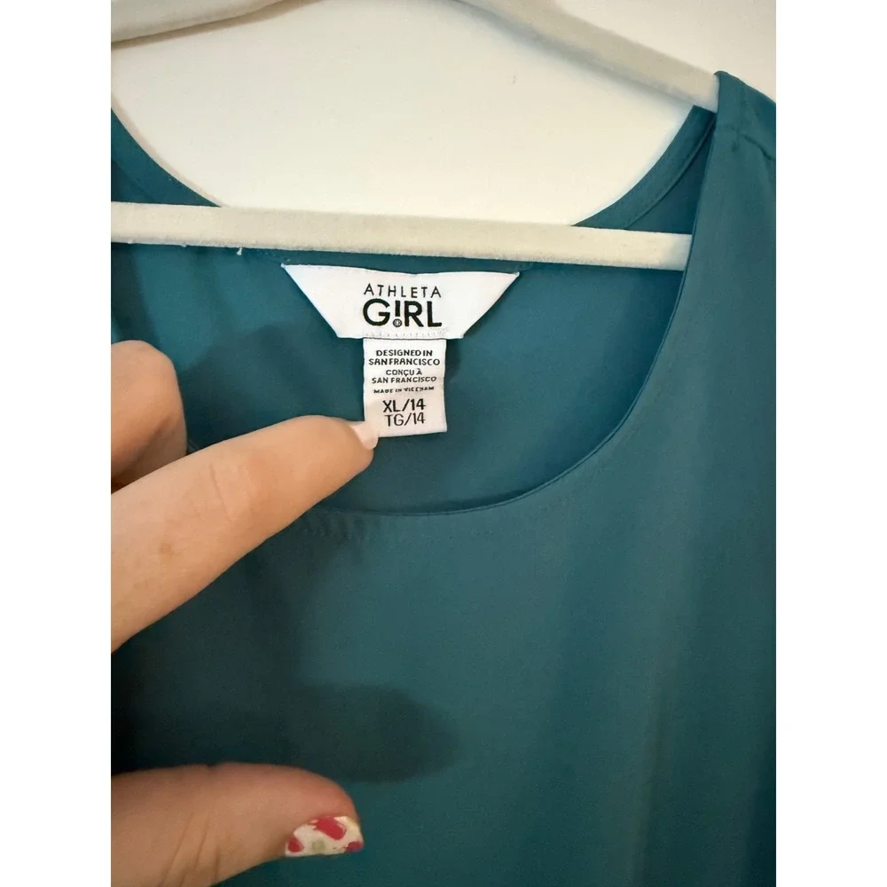 ATHLETA GIRL HAVIN A GREAT TIME Aqua/Teal ROMPER‎ SIZE XL 14 EUC